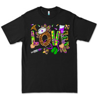 Black Mardi Gras love Nurse Premium Tee - HowdyJamesFarm