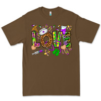 Cacao Mardi Gras love Nurse Premium Tee - HowdyJamesFarm