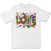 White Mardi Gras love Nurse Premium Tee - HowdyJamesFarm