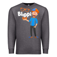 Charcoal Heather Kids Cartoon Blippis funny Premium Sweatshirt - maiPhamDesign