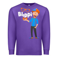 Purple Kids Cartoon Blippis funny Premium Sweatshirt - maiPhamDesign