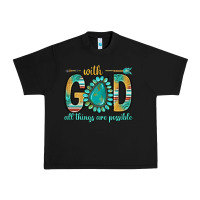 Black with god all things are possible with turquoise gemstone bbs Urban Heavy Tee - BundleAndBundleShop