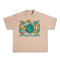 Burro with god all things are possible with turquoise gemstone bbs Urban Heavy Tee - BundleAndBundleShop