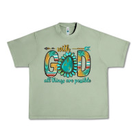 Oil Green with god all things are possible with turquoise gemstone bbs Urban Heavy Tee - BundleAndBundleShop