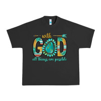 Pigment Black with god all things are possible with turquoise gemstone bbs Urban Heavy Tee - BundleAndBundleShop