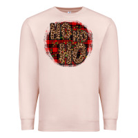 Pale Pink ho ho ho wood slice ornament Premium Sweatshirt - JahusDesignShop