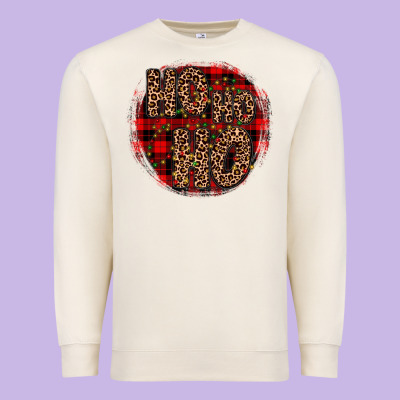 Ho Ho Ho Wood Slice Ornament Premium Sweatshirt Designed By Jahusdesignshop