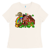 Bone St. Patrick's farm with gold Ladies Tee - OliviaCreatesArt