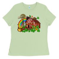 Matcha St. Patrick's farm with gold Ladies Tee - OliviaCreatesArt