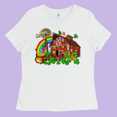 St. Patrick's Farm With Gold Ladies Tee Designed By Oliviacreatesart