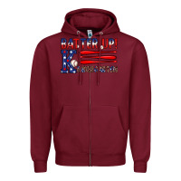 Burgundy patriotic baseball kindergarten theme Zipper Hoodie - JahusDesignShop
