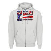 Dove Grey patriotic baseball kindergarten theme Zipper Hoodie - JahusDesignShop