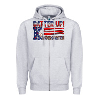 Heather Grey patriotic baseball kindergarten theme Zipper Hoodie - JahusDesignShop