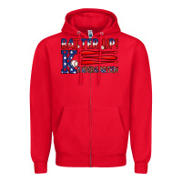 Red patriotic baseball kindergarten theme Zipper Hoodie - JahusDesignShop