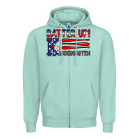 Seafoam patriotic baseball kindergarten theme Zipper Hoodie - JahusDesignShop