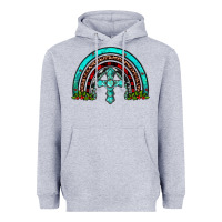 Heather Grey cross christmas rainbow Heavyweight Hoodie - JahusDesignShop
