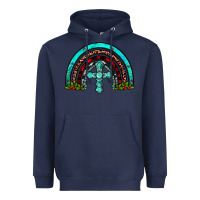Navy cross christmas rainbow Heavyweight Hoodie - JahusDesignShop