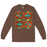 Chestnut native american aztec seamless pattern 2 Long Sleeve Tee - BundleAndBundleShop