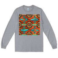 Heather Grey native american aztec seamless pattern 2 Long Sleeve Tee - BundleAndBundleShop
