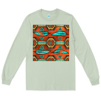 Matcha native american aztec seamless pattern 2 Long Sleeve Tee - BundleAndBundleShop