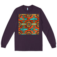 Plum native american aztec seamless pattern 2 Long Sleeve Tee - BundleAndBundleShop