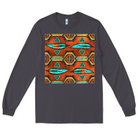 Smoke native american aztec seamless pattern 2 Long Sleeve Tee - BundleAndBundleShop