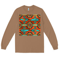 Toasted Coconut native american aztec seamless pattern 2 Long Sleeve Tee - BundleAndBundleShop