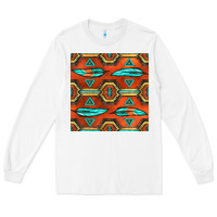 White native american aztec seamless pattern 2 Long Sleeve Tee - BundleAndBundleShop