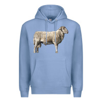 Colony Blue katahdin sheep Premium Hoodie - LillyAllenDesigns