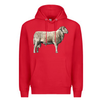 Red katahdin sheep Premium Hoodie - LillyAllenDesigns