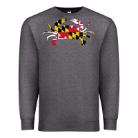 Charcoal Heather Maryland Crab State Pride Flag Premium Sweatshirt - maiPhamDesign