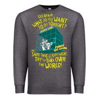 Charcoal Heather Pinky and the Brain The World Premium Sweatshirt - maiPhamDesign
