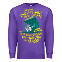 Purple Pinky and the Brain The World Premium Sweatshirt - maiPhamDesign