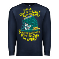Navy Pinky and the Brain The World Premium Sweatshirt - maiPhamDesign
