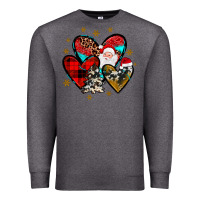 Charcoal Heather heart  wood slice ornament Premium Sweatshirt - JahusDesignShop