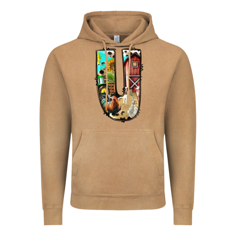 Farm Life Alphabet Lowercase Letters U Vintage Hoodie by BundleAndBundleShop | Teevron