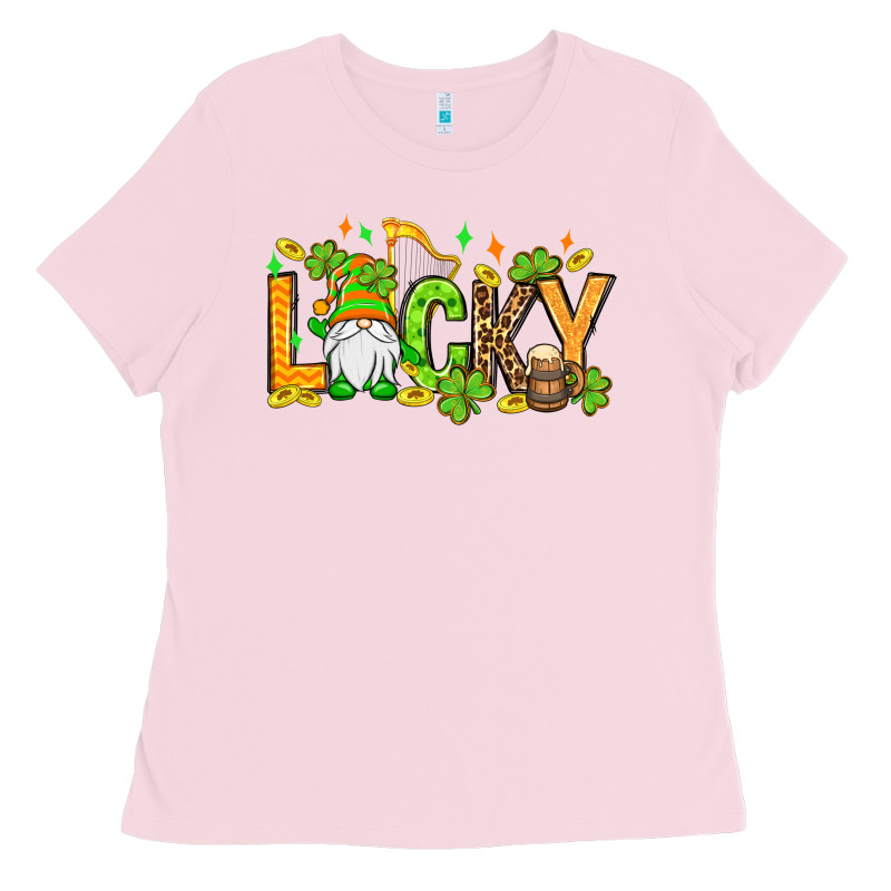 St. Patrick's Lucky Gnome Ladies Tee by OliviaCreatesArt | Teevron