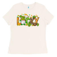 Bone St. Patrick's Lucky gnome Ladies Tee - OliviaCreatesArt
