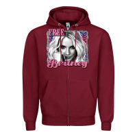 Burgundy free britney Zipper Hoodie - AdoDesignShop