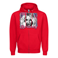 Red free britney Zipper Hoodie - AdoDesignShop
