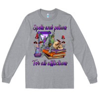 Heather Grey spells and potions for all afflictions Long Sleeve Tee - BundleAndBundleShop