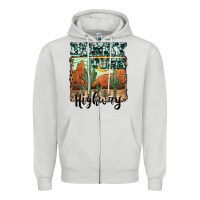 Dove Grey honky tonk highway Zipper Hoodie - AdoDesignShop