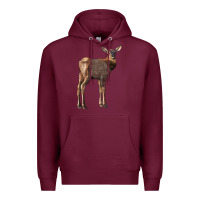 Burgundy elk fawn deer Premium Hoodie - LillyAllenDesigns