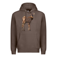 Coffee elk fawn deer Premium Hoodie - LillyAllenDesigns