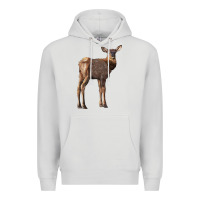 Dove Grey elk fawn deer Premium Hoodie - LillyAllenDesigns