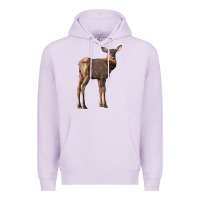 Lilac elk fawn deer Premium Hoodie - LillyAllenDesigns