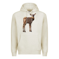 Oatmeal Heather elk fawn deer Premium Hoodie - LillyAllenDesigns