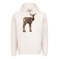 Pale Pink elk fawn deer Premium Hoodie - LillyAllenDesigns