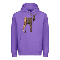 Purple elk fawn deer Premium Hoodie - LillyAllenDesigns