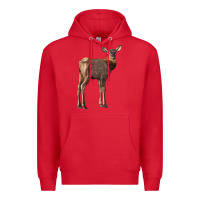 Red elk fawn deer Premium Hoodie - LillyAllenDesigns
